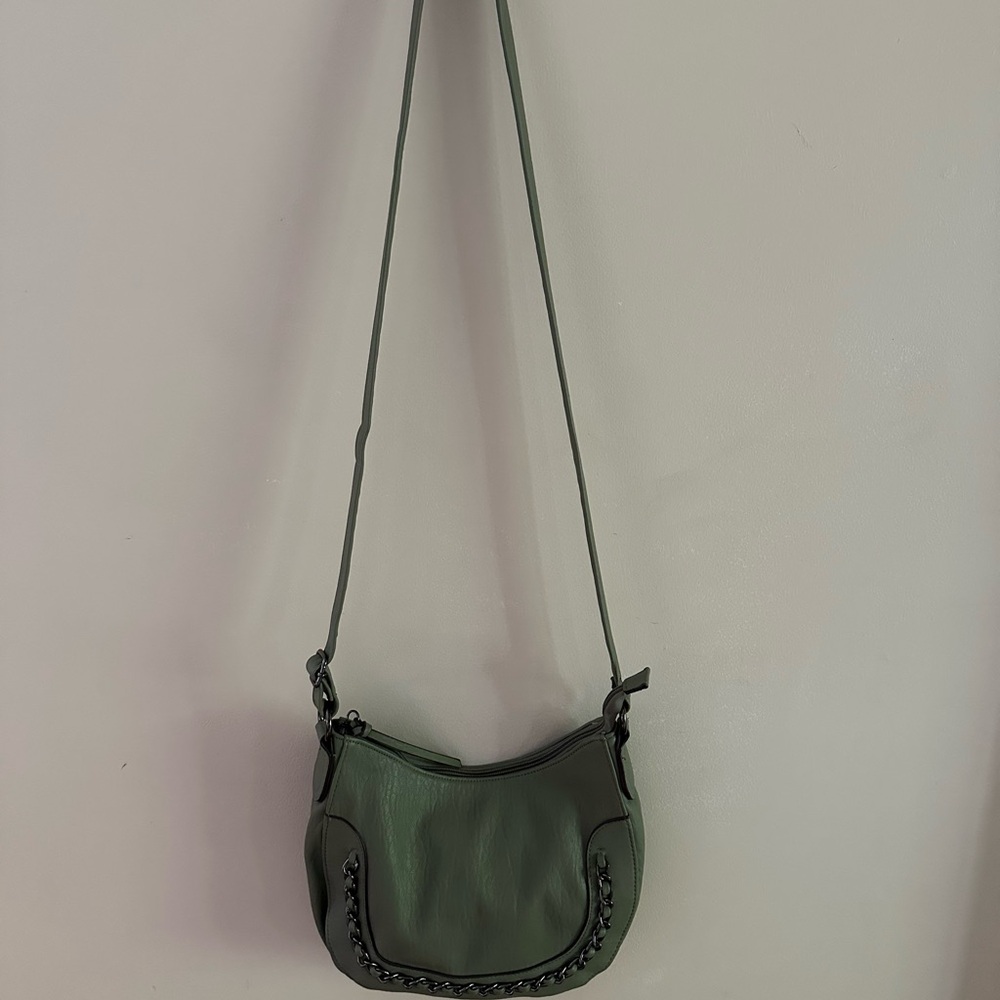 Jessica Simpson Green Crossbody Bag with Saddle Shape